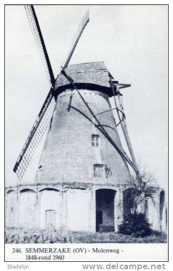 SEMMERZAKE (O.Vl.) - Molen/moulin - Blauwe Postkaart Ons Molenheem Van De Stenen Molen Met Wieken (nu Nog Romp) - Gavere