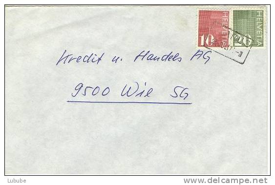 Brief  Bahnstempel  Glarus - Wil SG        1971 - Railway