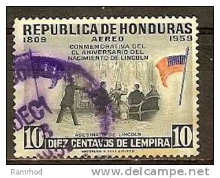 HONDURAS 1959 Air. 150th Birth Anniv Of Abraham Lincoln - 10c Assasination Of Lincoln FU - Honduras