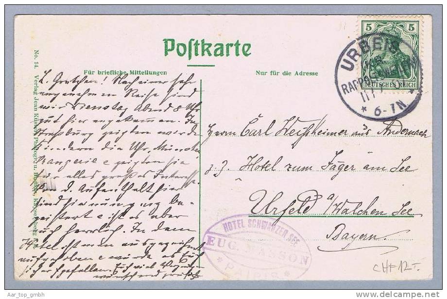 Haut Rhin Elsass Orbey Urbeis 1907-07-11 Kos_Stempel Foto Jaen Küster - Orbey