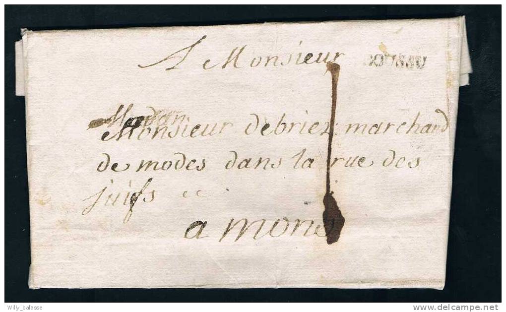 Belgique Précurseur 1790 Lettre Avec Marque "BOUSSU" + I Pour Mons. - 1714-1794 (Paises Bajos Austriacos)