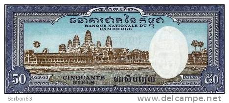 MONNAIE BILLET NEUF CAMBODGE ASIE DU SUD-EST 50 RIELS - PICK N° 7d - N° 762800 ANNEE 1972 BANQUE NATIONALE DU CAMBODGE