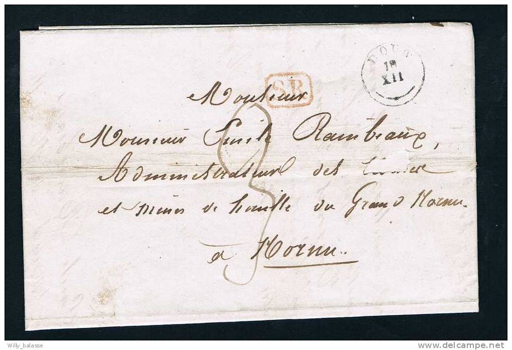 Belgique Précurseur 1846 Lettre Avec T18 DOUR + SR. - 1830-1849 (Independent Belgium)