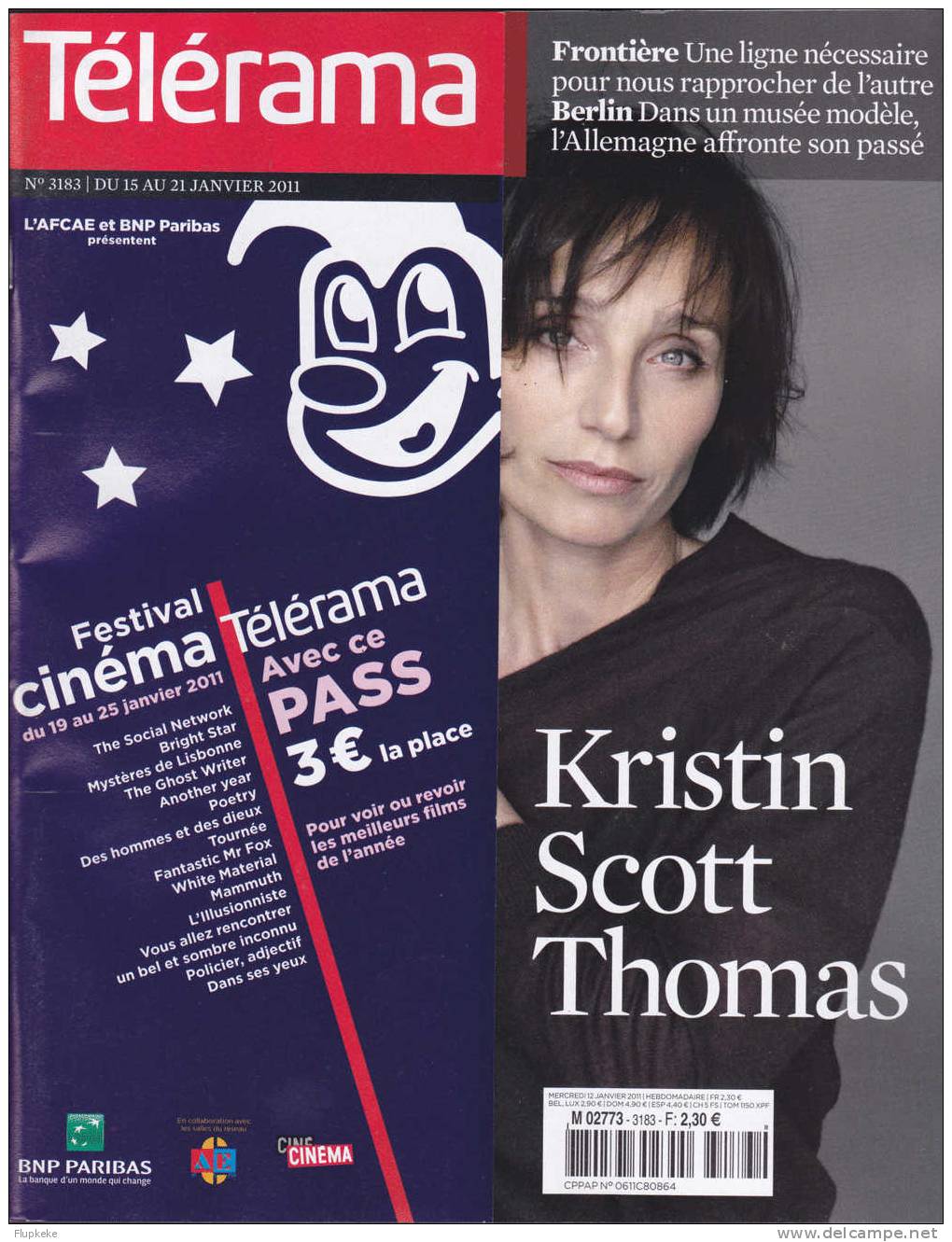 Télérama 3183 Janvier 2011 Kristin Scott Thomas - Télévision