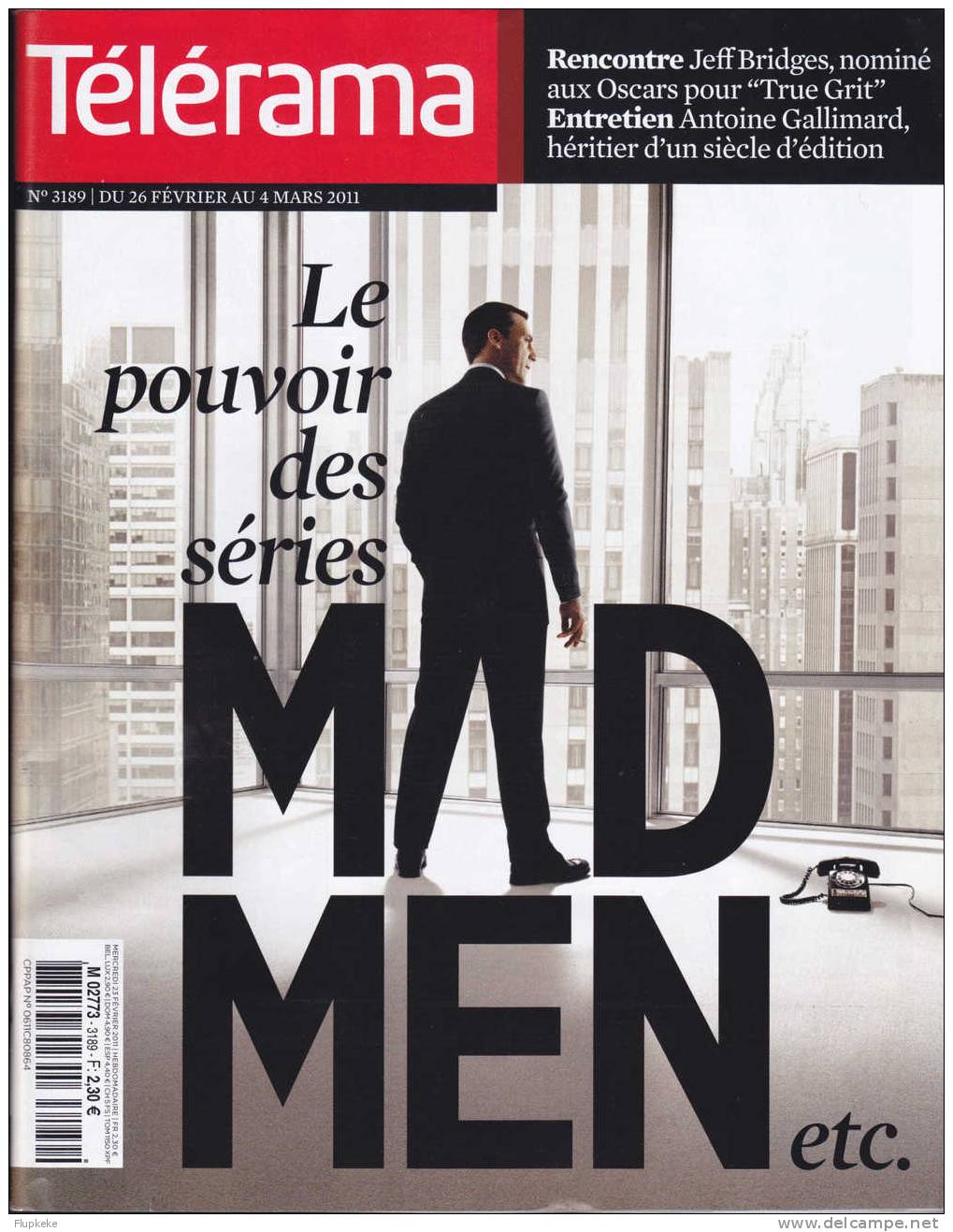 Télérama 3189  Février 2011 Le Pouvoir Des Séries Mad Men Etc... - Télévision