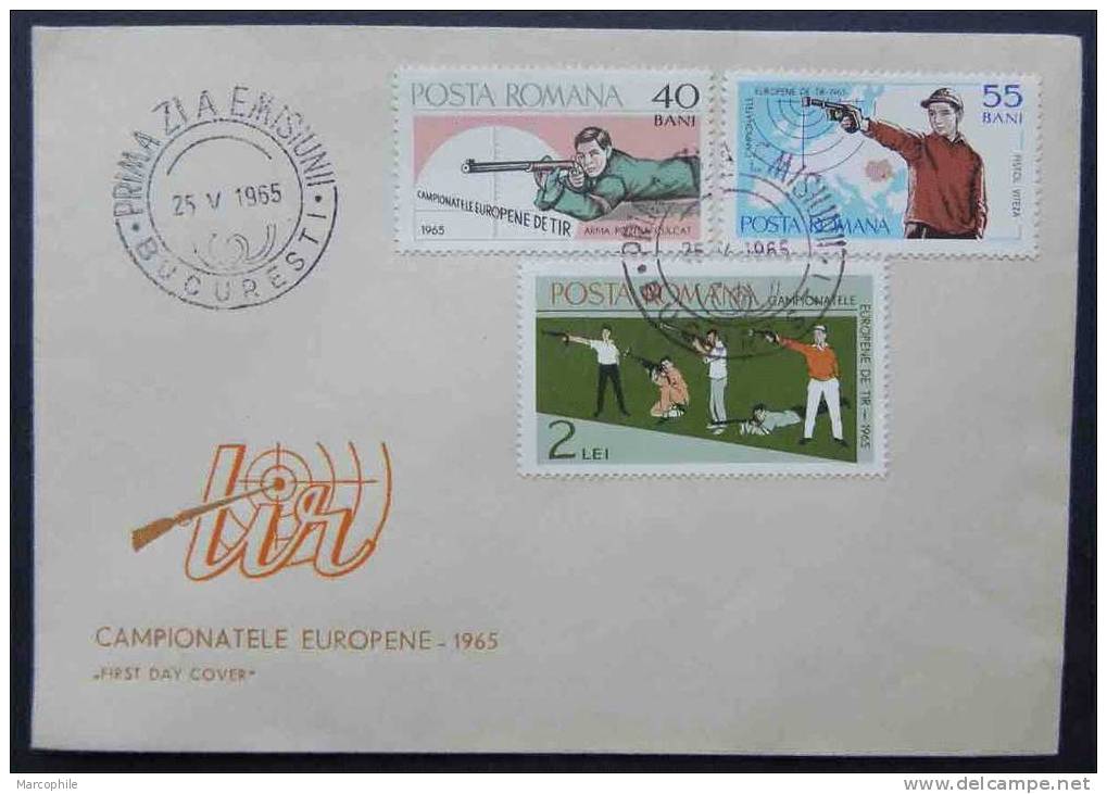 TIR - CHAMPIONNATS D EUROPE / 1965 ROUMANIE FDC  ILLUSTRE (ref 1261) - Shooting (Weapons)