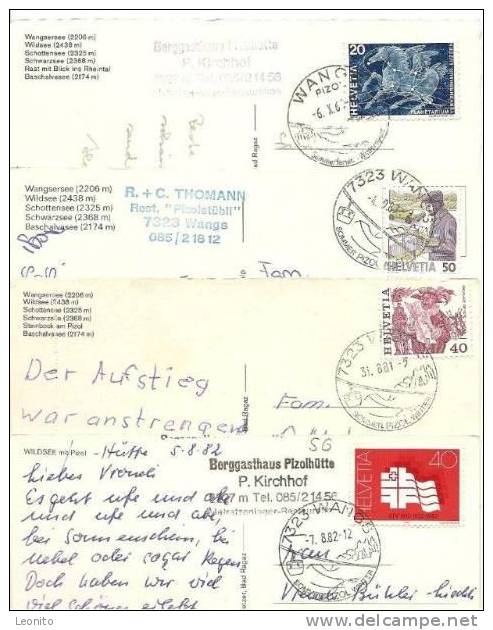 Pizol 5-Seen Wanderung 4 Ansichtskarten Ab 1969 - Andere & Zonder Classificatie