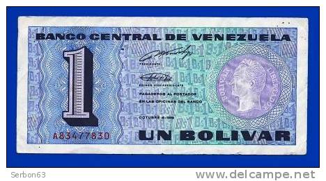 MONNAIE BILLET USAGE VENEZUELA AMERIQUE DU SUD 1 BOLIVAR N° A 83477830 ANNEE 5 OCTOBRE1989 BANCO CENTRAL DE VENEZUELA - Venezuela