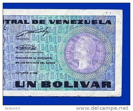 MONNAIE BILLET USAGE VENEZUELA AMERIQUE DU SUD 1 BOLIVAR N° A 83477830 ANNEE 5 OCTOBRE1989 BANCO CENTRAL DE VENEZUELA - Venezuela