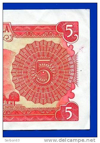 MONNAIE BILLET USAGE VENEZUELA AMERIQUE DU SUD 5 BOLIVARES C27950726  ANNEE 21 SEPTEMBRE 1989 BANCO CENTRAL DE VENEZUELA