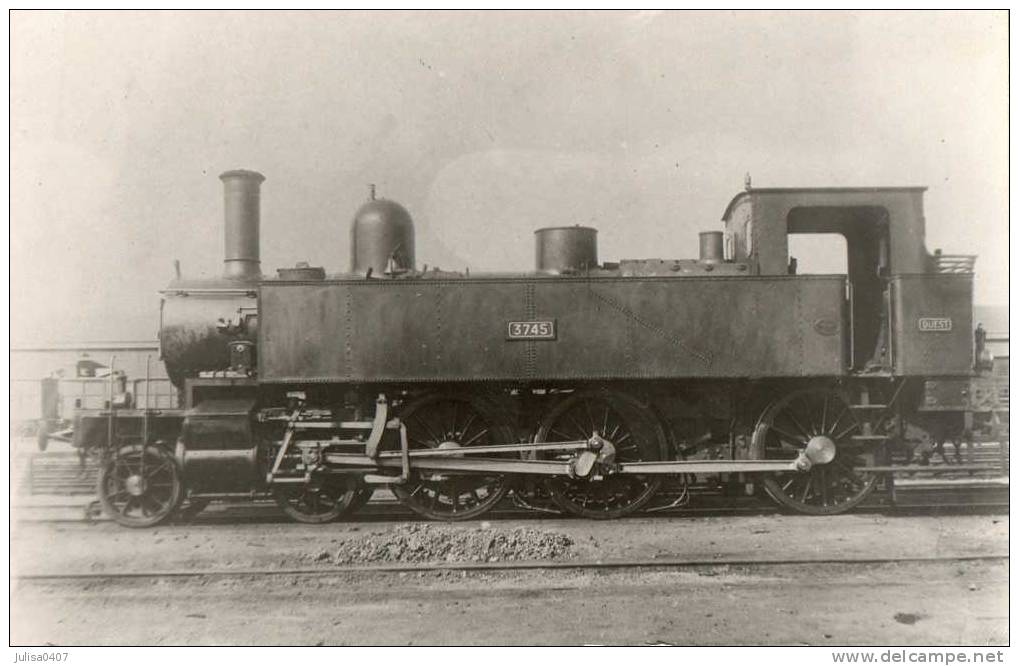 LOCOMOTIVE A VAPEUR Carte Photo Loco Tender  Service Banlieue Ancien Réseau De L'Ouest - Materiaal