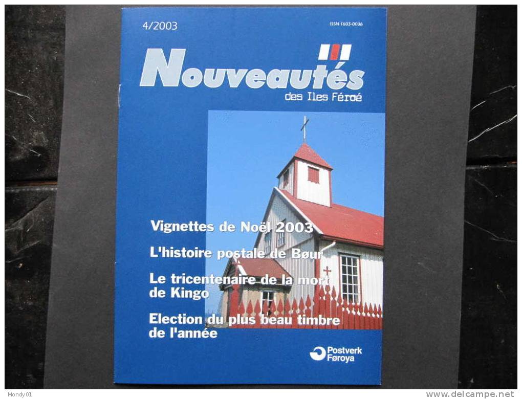 2-1096 Bulletin îles Féroé Français Nouveautés 4e Trimestre 2003 Histoire Postale De Bour Mort Kingo Noel - Français (àpd. 1941)