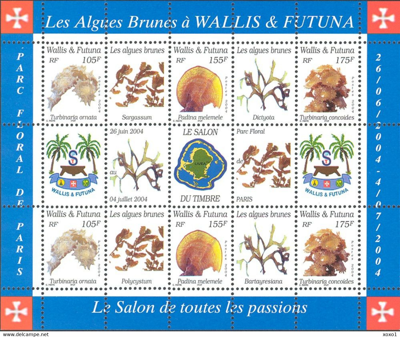 Wallis And Futuna 2004 MiNr. 881 - 883  Marine Life Brown Algae Seaweeds M\sh  9v MNH** 20,00 € - Unused Stamps