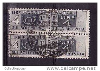 1946-51 - PACCHI POSTALI - CORNO E CIFRA - USATO - N.71 - COPPIA VERTICALE  - VAL. CAT. 30.00€ - Postal Parcels