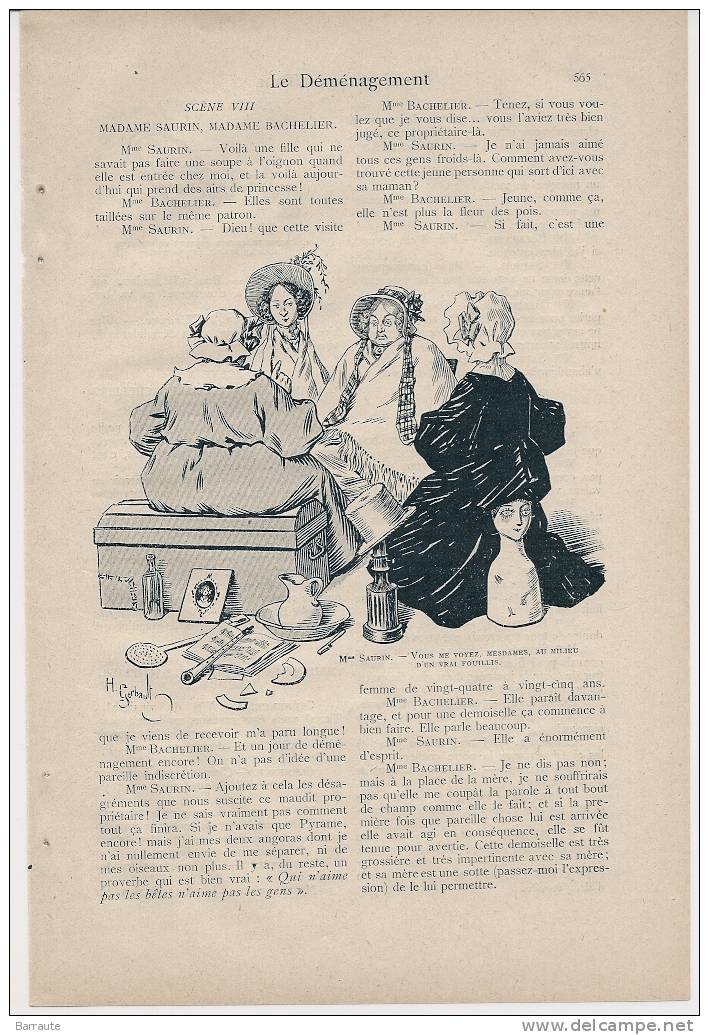 Feuillet De 1901 Theatre Comédie De Moeurs" LE DEMENAGEMENT Par Henry MONNIER" - Französische Autoren