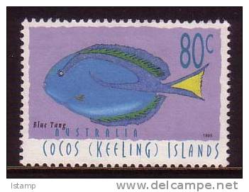 1995 - Cocos (keeling) Islands Marine Life 80c BLUE TANG Stamp FU - Cocos (Keeling) Islands