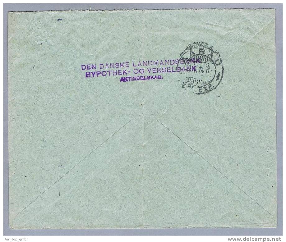 Dänemark 1914-01-20 Perfin LB Landesbank Nach Aarau Schweiz AKB - Covers & Documents