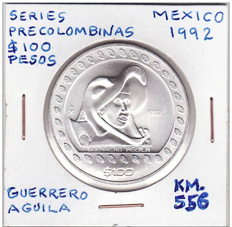 MEXICO : Silver Coin Oz 0.999.Guerrero Aguila KM#556(1992)  SC.NEUF.UNC. - Mexico