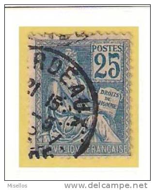 Nº 118  25 C. Azul  De 1900-01  Perforado CL   Credit Lyonnais,  CL 193,   .- - Télégraphes Et Téléphones