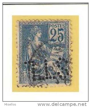 Nº 118  25 C. Azul  De 1900-01  Perforado STL  Soula De Tincault STL 212, =.= - Telegraaf-en Telefoonzegels