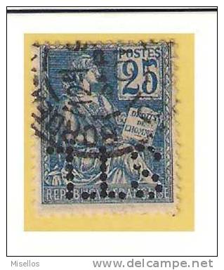 Nº 118  25 C. Azul  De 1900-01  Perforado STL  Soula De Tincault STL 212, Cahet - Telegraph And Telephone