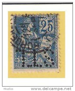 Nº 118  25 C. Azul  De 1900-01  Perforado STL  Soula De Tincault STL 212, Cahet - Télégraphes Et Téléphones