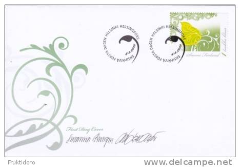 Finland FDC Mi 2051 Wings 1st Class Stamp - Butterfly Signed! 2010 - FDC