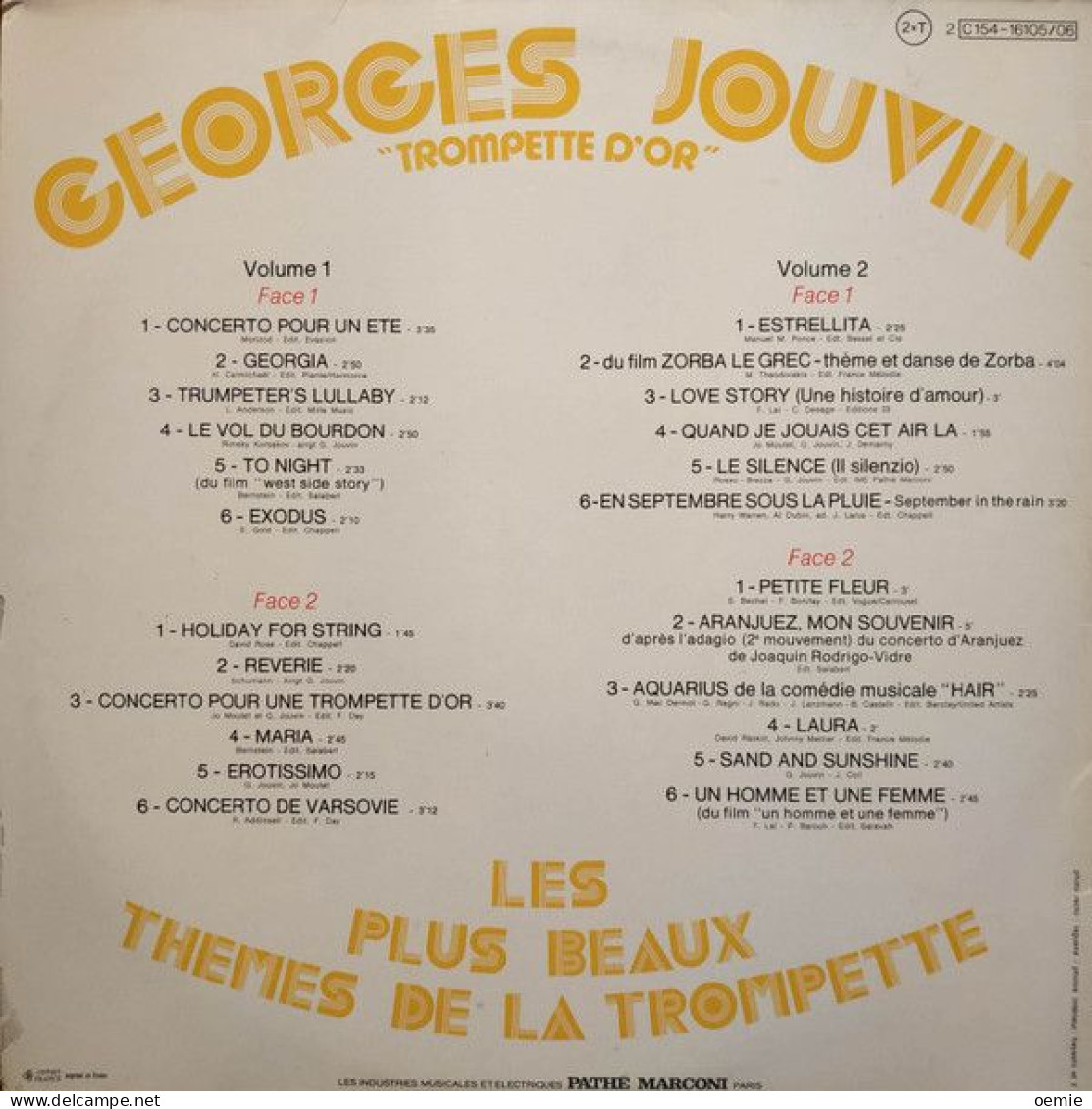 GEORGES  JOUVIN  °  LES  PLUS  BEAUX  THEMES DE LA TROMPETTE    ALBUM  DOUBLE - Instrumental