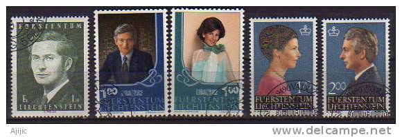 Prince Jean Adam & Princesse Marie Aglaë. 5 T-p Obliteres . Yv. # 562 - 738/9 - 802/3 . Cote 9.00 € - Used Stamps