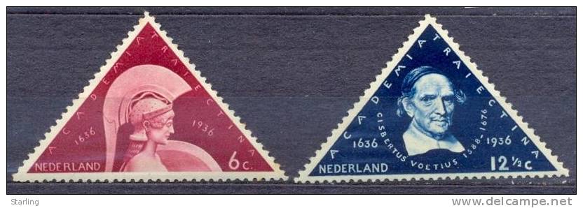 Netherlands 1936 Mi# 295-296 University MH * / MNH * * - Neufs