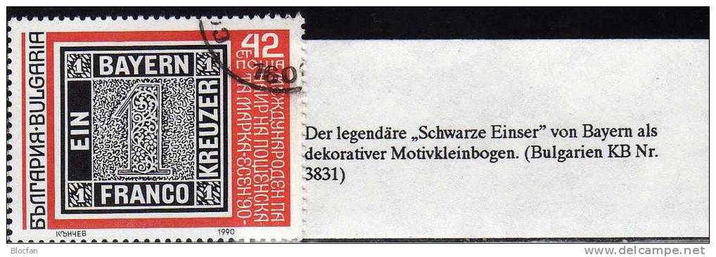 Schwarze Einser Bayern Nr.1 Bulgarien 3831, 9xZD Plus KB O 13€ BM-Messe Essen 1990 In Germany Sheetlet From Bulgaria - Lots & Kiloware (mixtures) - Max. 999 Stamps