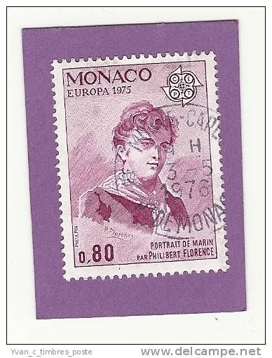 MONACO TIMBRE N° 1003 OBLITERE EUROPA 1975 PORTRAIT DE MARIN PAR PHILIBERT FLORENCE - Gebruikt