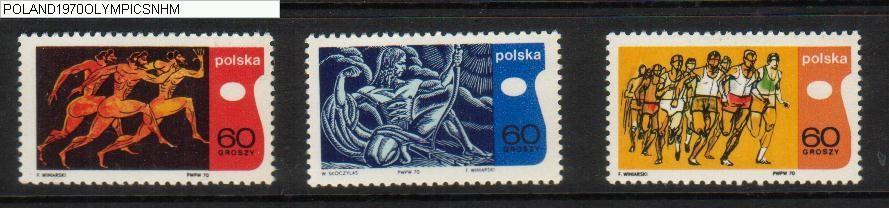 POLAND 1970 10TH MEETING OF INTERNATIONAL OLYMPIC COMMITTEE SET OF 3 NHM - Neufs