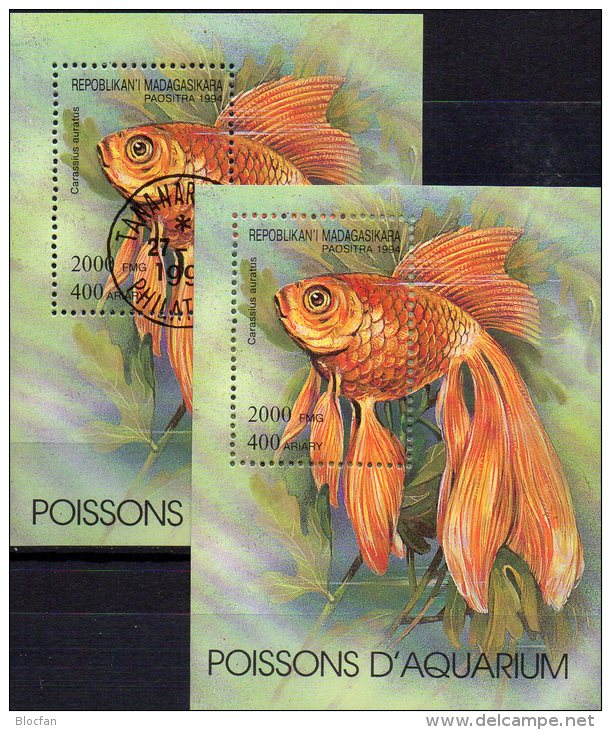 WWF Naturschutz Aquarien-Fische 1994 Madagascar Block 263 ** Plus O 6€ Goldbrasse M/s Fish Bloc Fauna Sheet Of Malagasy - Madagascar (1960-...)