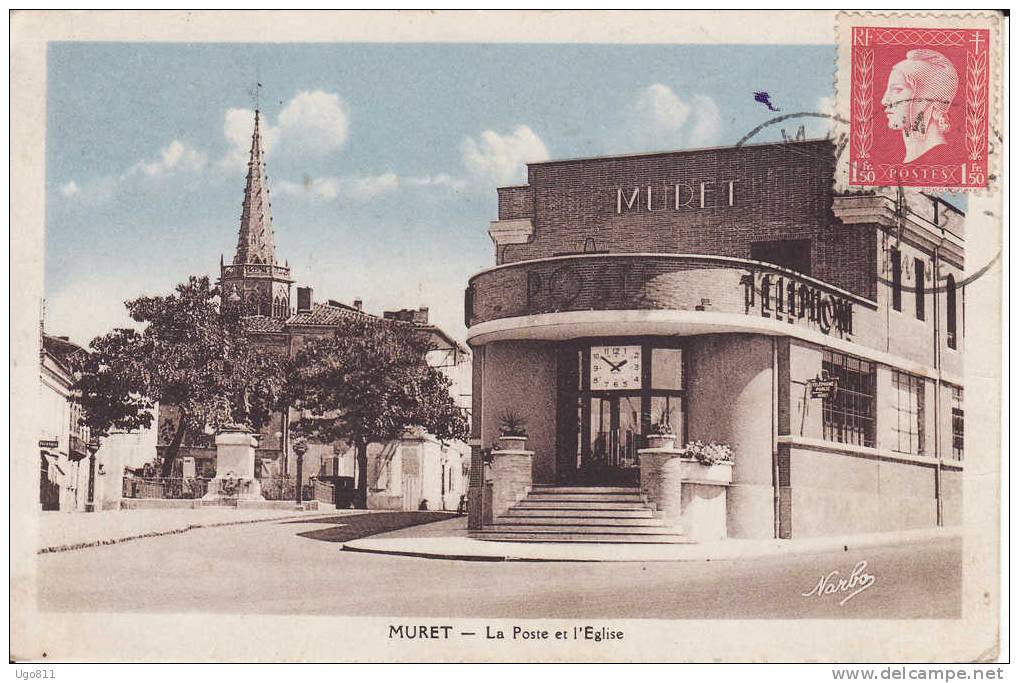 MURET    -    La Poste Et L'Eglise - Muret