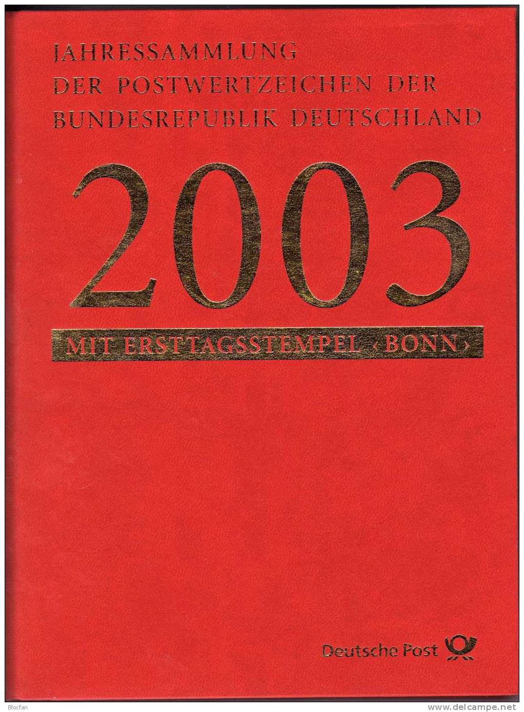 Deutschland Jahressammlung 2003 Mit 49 ETB BRD 2305-73 SST 140€ Ersttagsblatt Mit Illustrationen Top Document Of Germany - Collezioni (in Album)