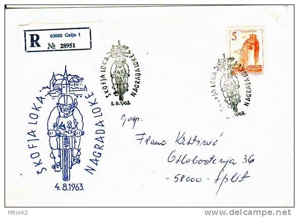 65-Motociclismo-Annullo Figurato 1963 Su Busta-Skofja Loka-Jugoslavia. - Motociclismo
