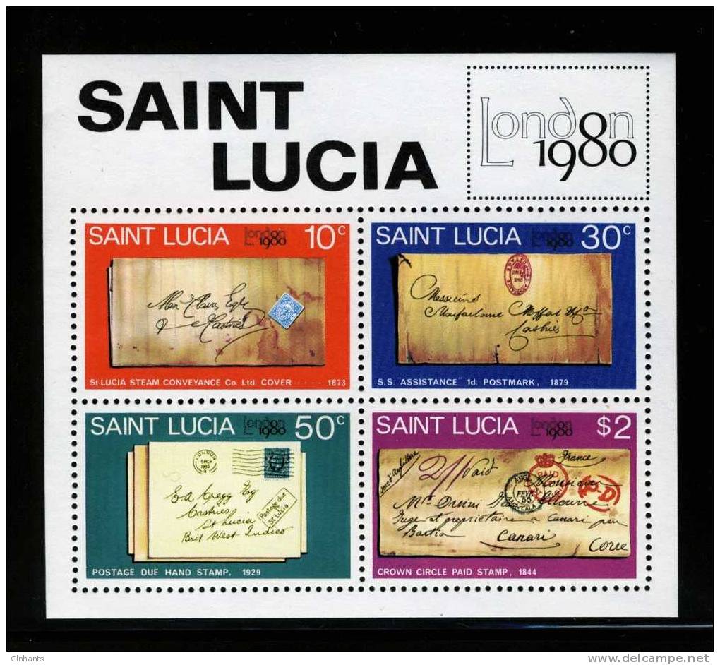 ST LUCIA - 1980 LONDON 1980 STAMP EXHIBITION MS MNH ** - St.Lucie (1979-...)