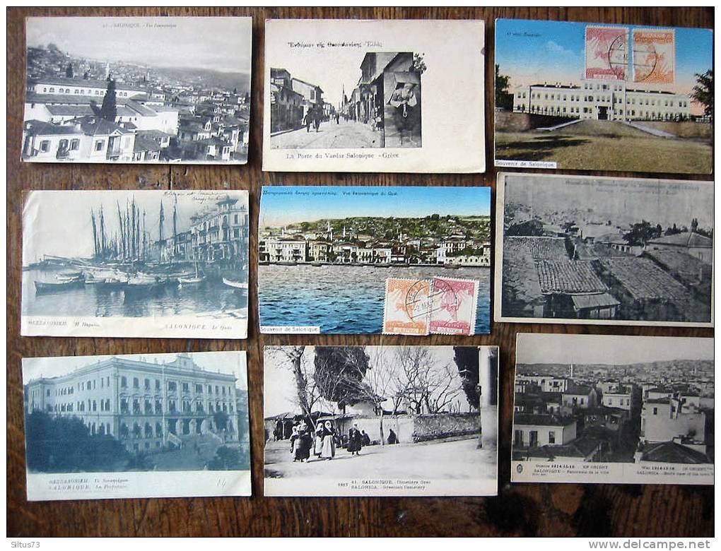 Lot De 22 CPA Salonique , Souvenir De Salonique, Rue Venizelos, église,place Du Roi Georges ... - Grèce