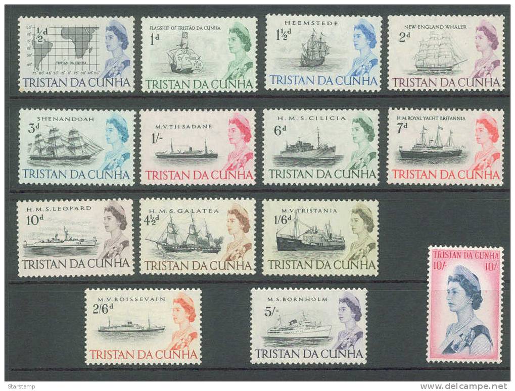 TRISTAN DA CUNHA 1965 SHIPS DEFINITIVES - Tristan Da Cunha