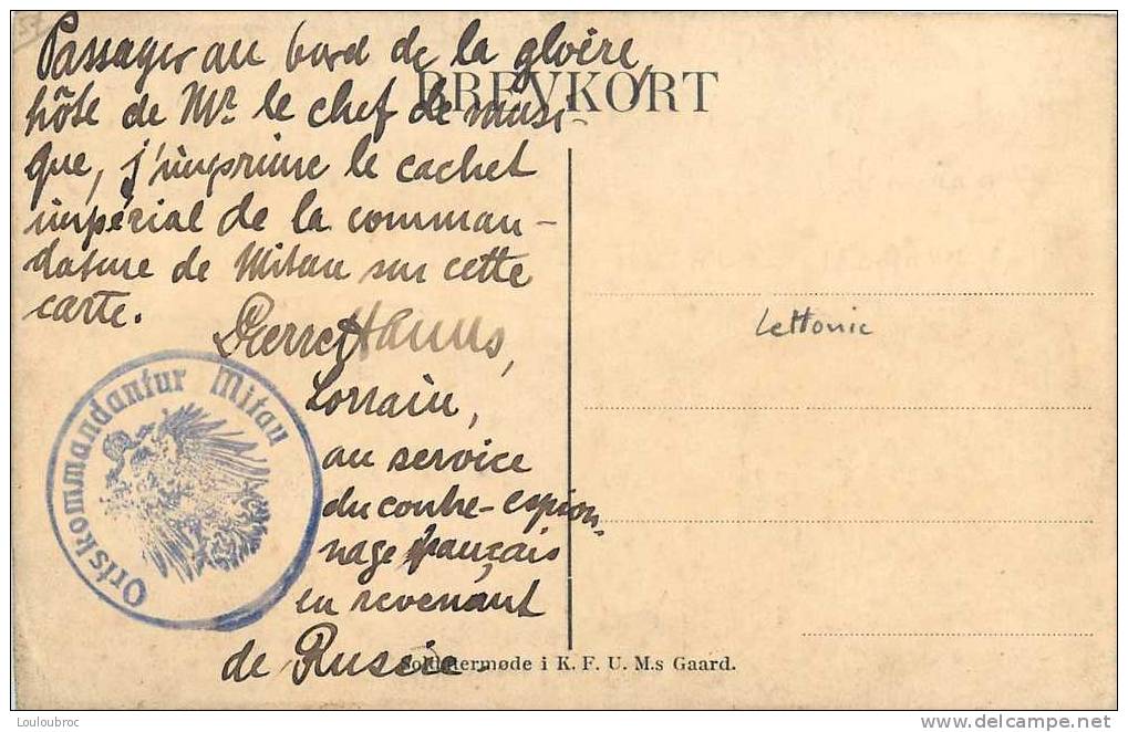 CARTE PHOTO AVEC TEXTE AU DOS DOCUMENT HISTORIQUE CONTRE ESPIONNAGE PREMIERE GUERRE - Documents Historiques