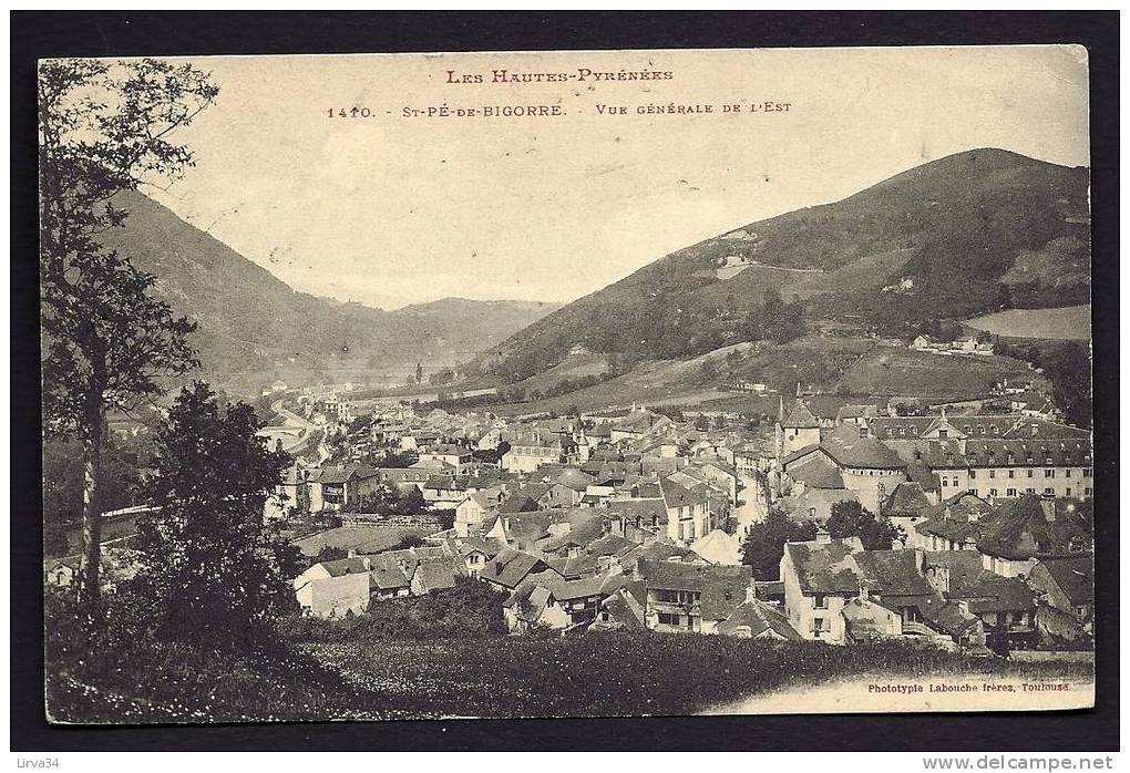 CPA  ANCIENNE- FRANCE- ST-PÉ-DE-BIGORRE (65)- VUE GENERALE DE L'EST EN GROS PALN- - Saint Pe De Bigorre