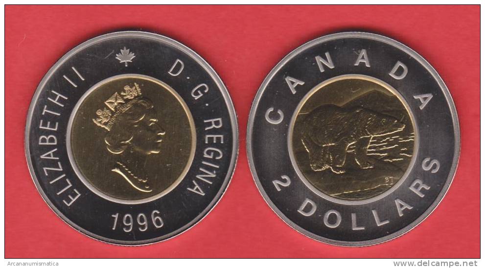 CANADA 2  DOLARES  1.996  BIMETALICA  PROOF   KM#270     SC/UNC    DL-9801 - Canada