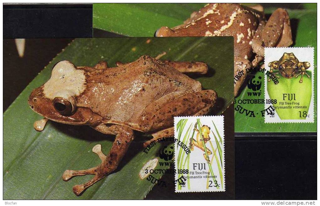 WWF-Set 72 Fidschi Insel 586/9 **, 4FDC Plus 4MKt. 45€CHF Baum-Frosch Mit Dokumentation 1988 From Fiji Islands Oceanien - Natura