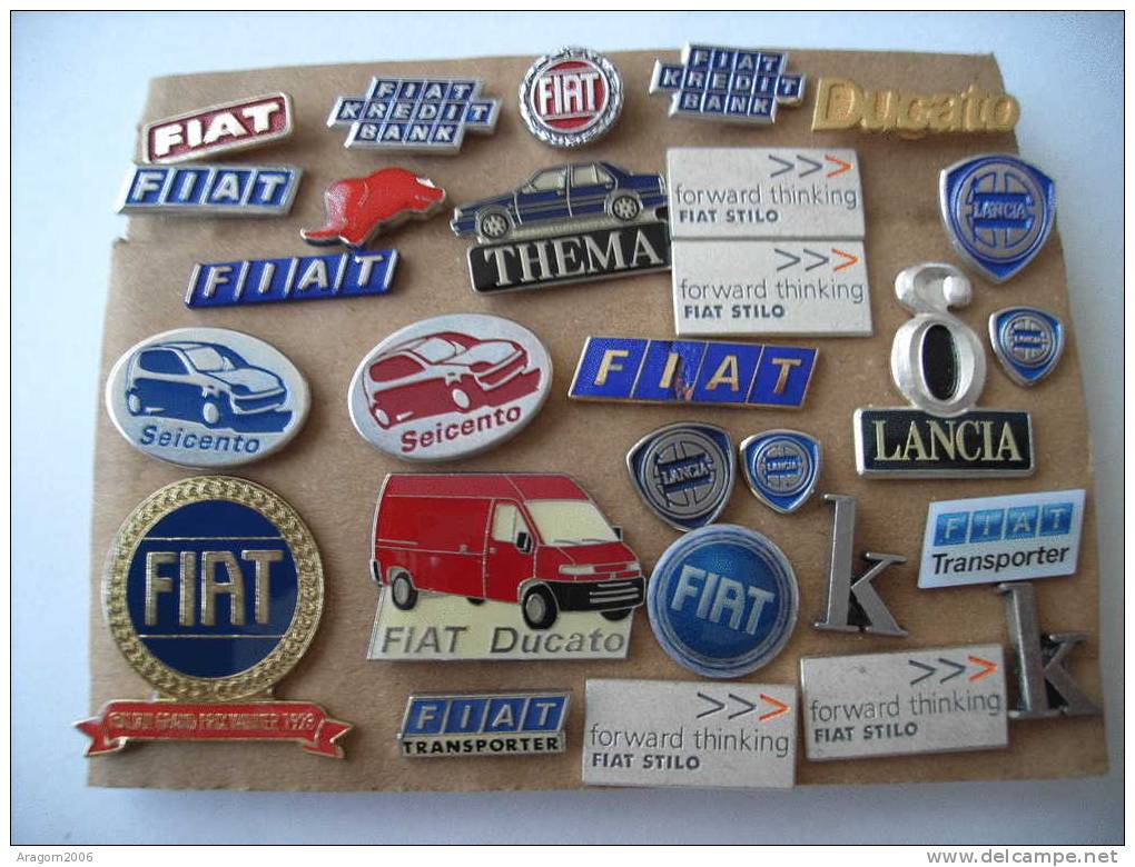 FIAT LANCIA Konvolut Sammlung 28 Anstecker Pins - Fiat