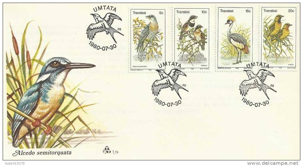 TRANSKEI-1980- 1 PIECE FDC BIRDS OF TRANSKEI  - 30 JULY  .1980  WITH 4 STAMPS OF5-1015-20  CENTS  - REF.05 - Transkei