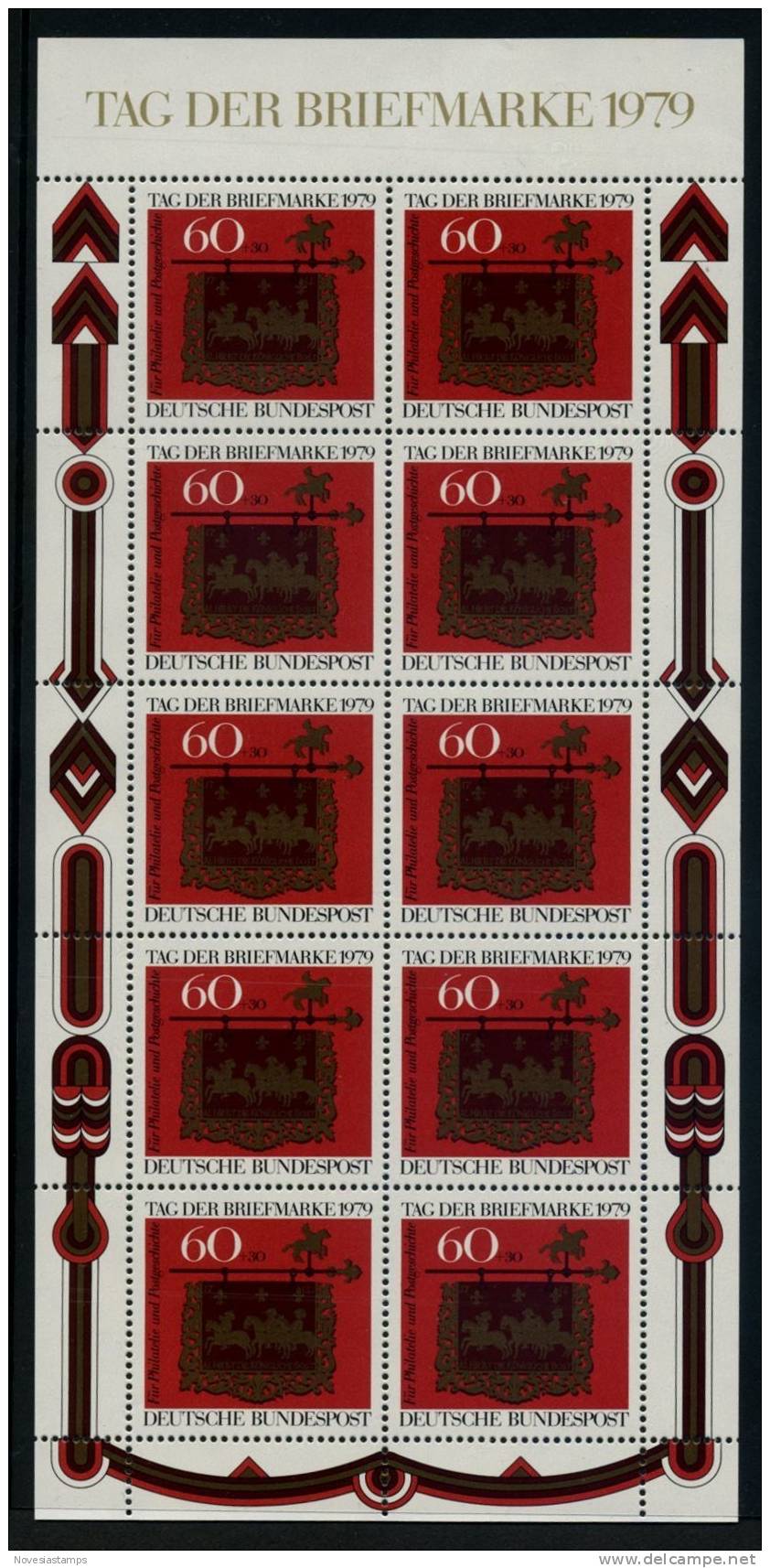 !a! GERMANY 1979 Mi. 1023 MNH SHEET(10) - Philatelic Day - 1959-1980