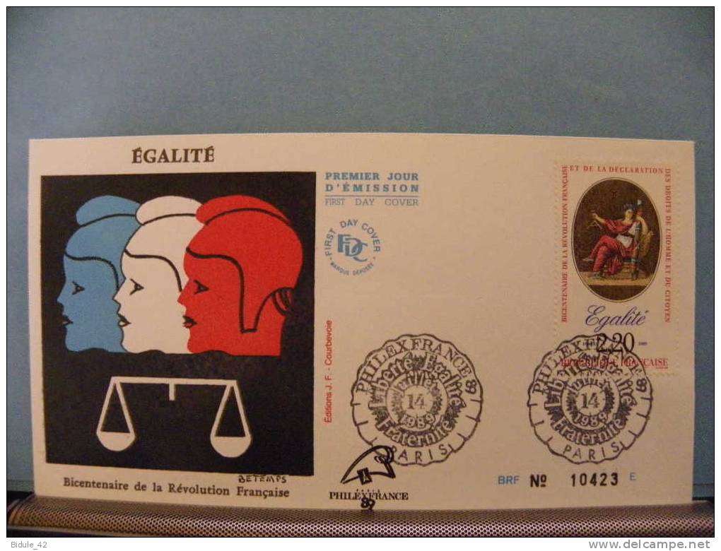 CAD 14 Juill1989 Bicentenaire Révolution PARIS (75) Philex Egalité - Cartas & Documentos