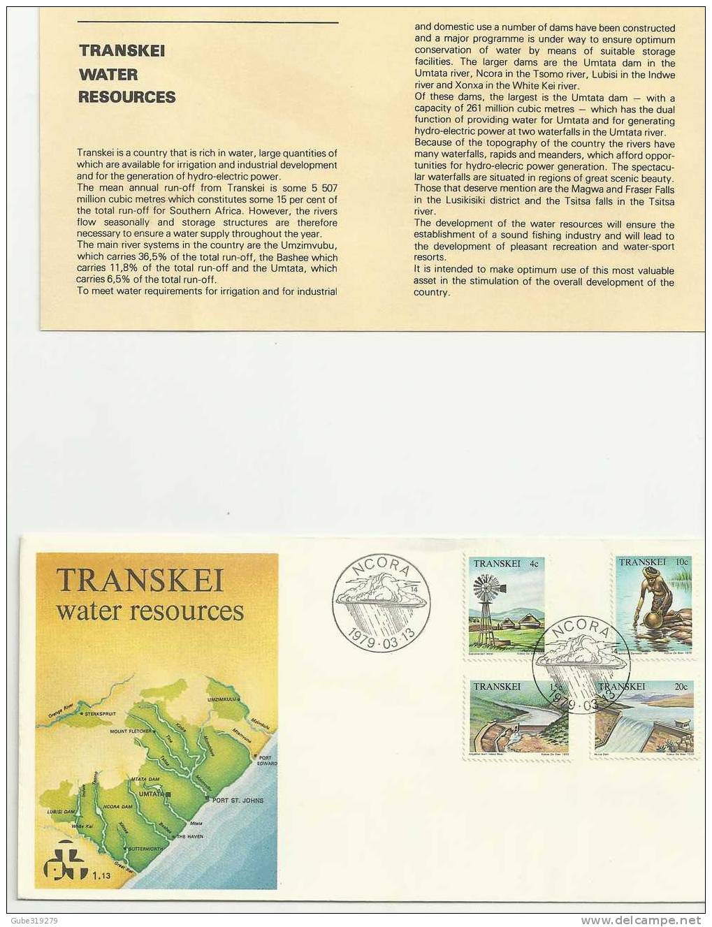 TRANSKEI-1979-  3 PIECES FDC WATER RESOURCES - 13 MARCH   1979  WITH 4 STAMPS OF4 -10-15 CENTS  - REF.12 - Transkei