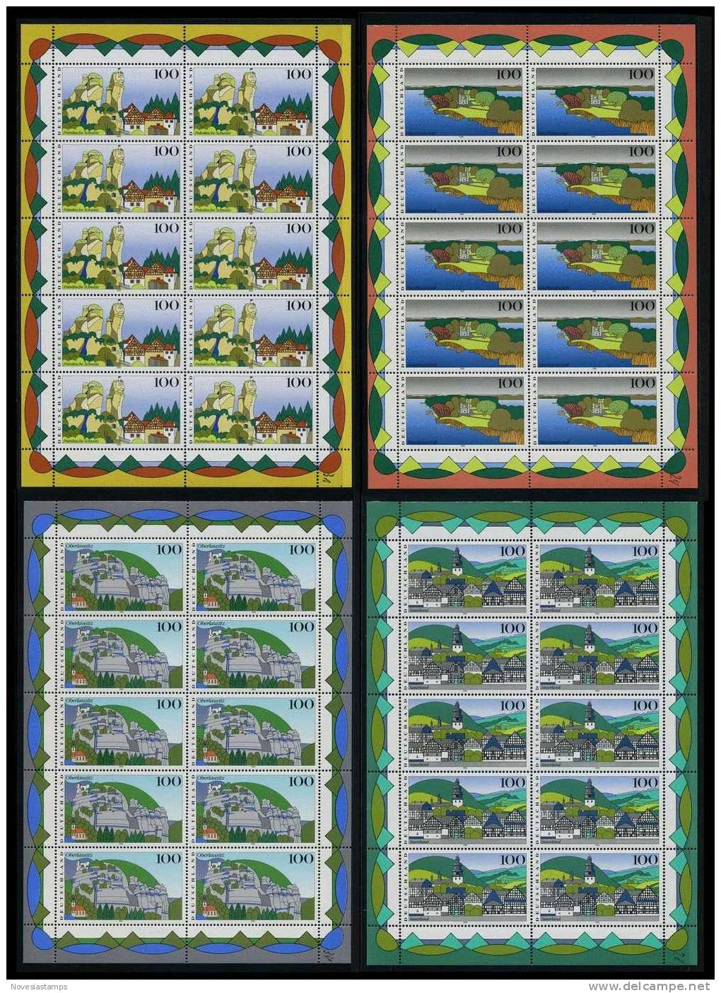 !a! GERMANY 1995 Mi. 1807-1810 MNH SET Of 4 SHEETS(10) -Pictures From Germany - 1991-2000